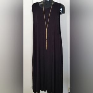 Time and Tru Black T-shirt Sleeveless Dress szXXL